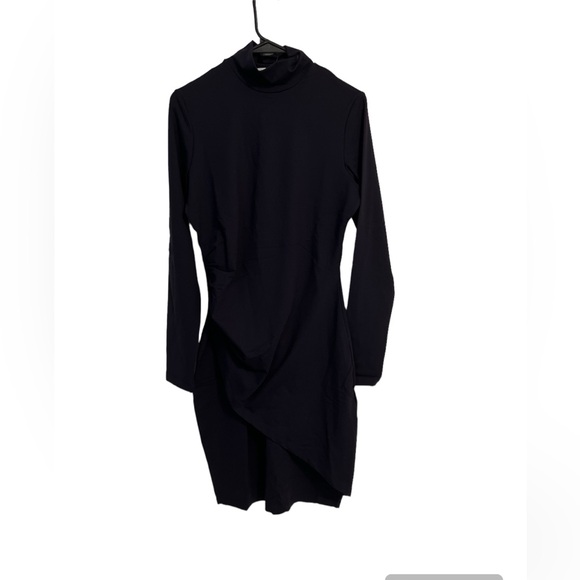 SUSANA MONACO MOCK NECK OVERLAP GATHERED DRESS - Picture 8 of 8